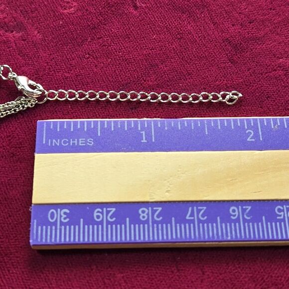 Heart & Butterfly Layered Chain Necklace Silver-Tone Multi-Strand Love Fashion - Picture 10 of 10